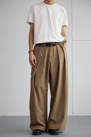 Korean Style High-End Loose Drape Suit Pants for Men - Versatile Wide-Leg Trousers for Casual Spring Fashion