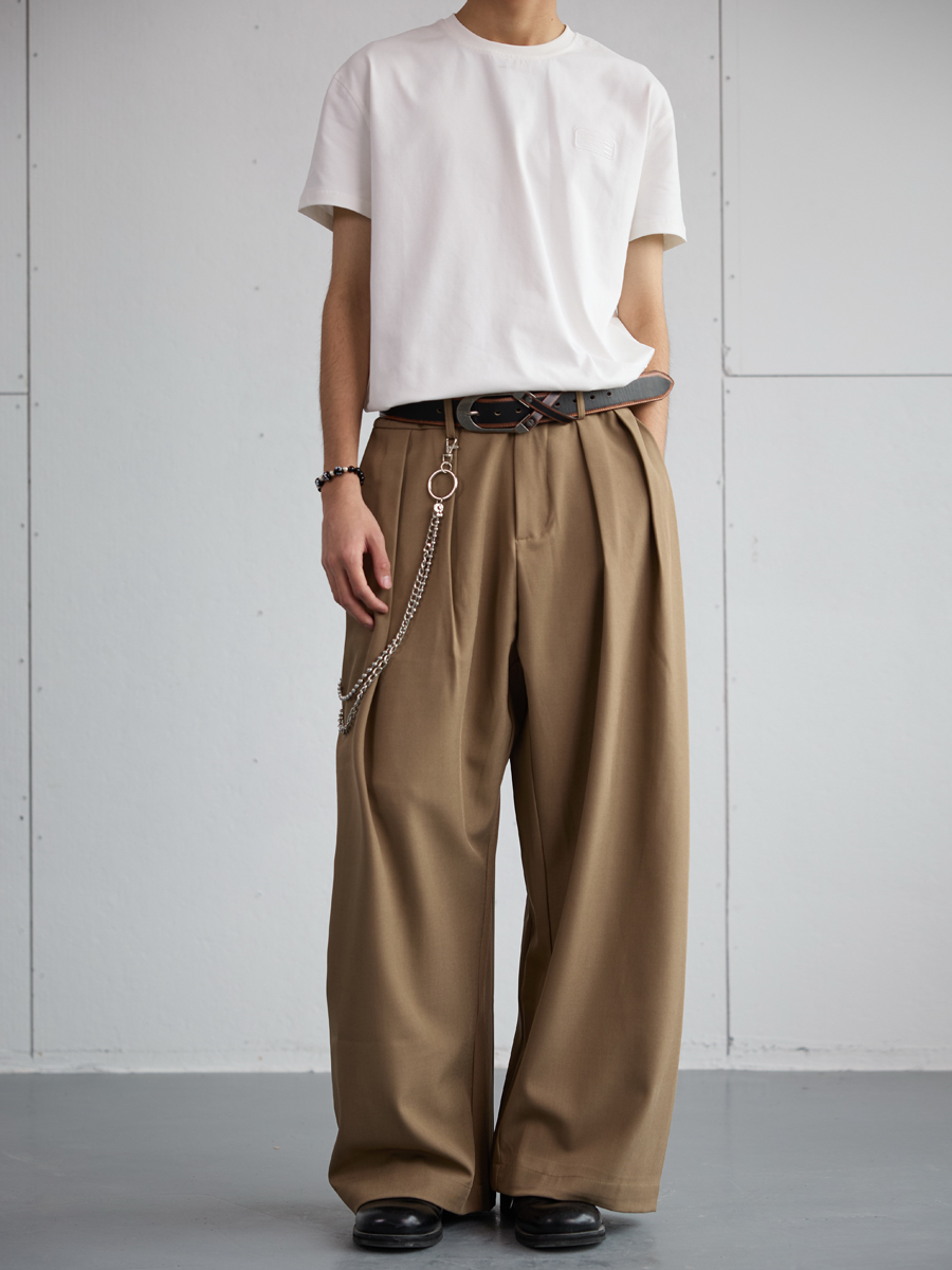 Korean Style High-End Loose Drape Suit Pants for Men - Versatile Wide-Leg Trousers for Casual Spring Fashion Korean Style High-End Loose Drape Suit Pants for Men - Versatile Wide-Leg Trousers for Casual Spring Fashion