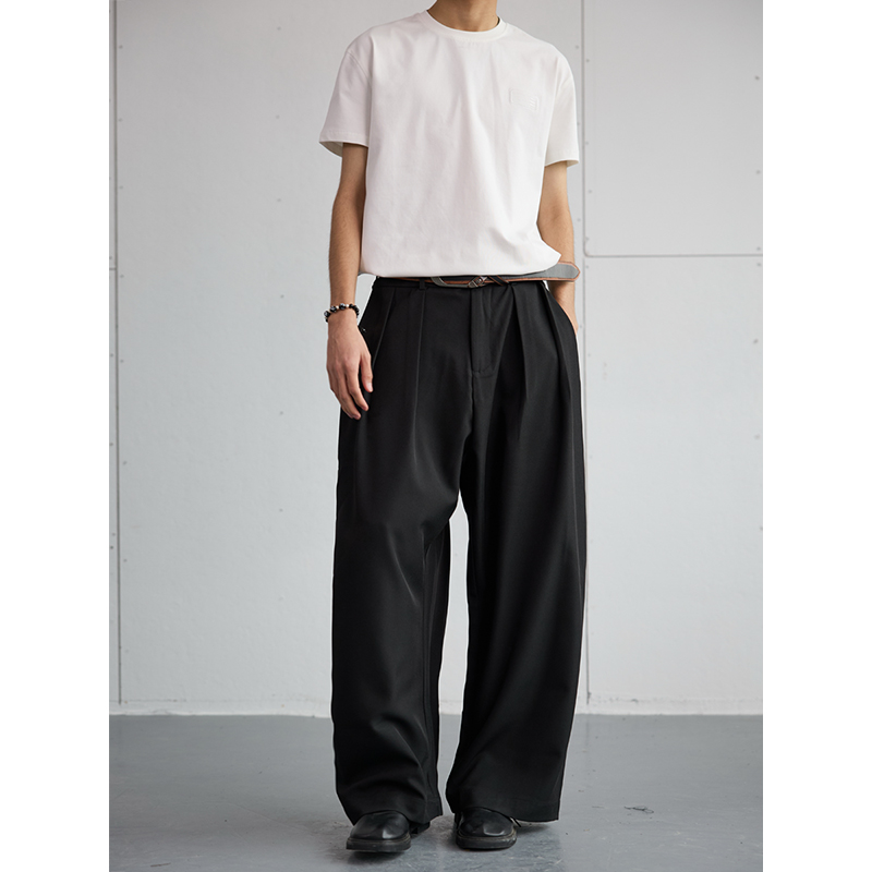 Korean Style High-End Loose Drape Suit Pants for Men - Versatile Wide-Leg Trousers for Casual Spring Fashion Korean Style High-End Loose Drape Suit Pants for Men - Versatile Wide-Leg Trousers for Casual Spring Fashion