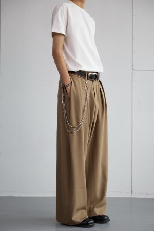 Korean Style High-End Loose Drape Suit Pants for Men - Versatile Wide-Leg Trousers for Casual Spring Fashion