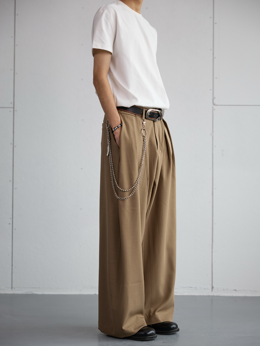 Korean Style High-End Loose Drape Suit Pants for Men - Versatile Wide-Leg Trousers for Casual Spring Fashion Korean Style High-End Loose Drape Suit Pants for Men - Versatile Wide-Leg Trousers for Casual Spring Fashion