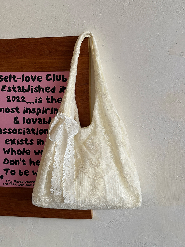 Korean-Style Lace Flower Canvas Tote Bag for Women, 2025 Large Capacity Shoulder Bag for Commuting and Everyday Use Korean-Style Lace Flower Canvas Tote Bag for Women, 2025 Large Capacity Shoulder Bag for Commuting and Everyday Use