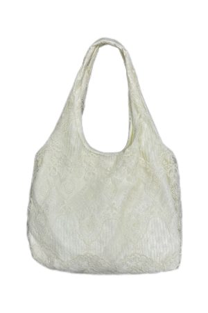 Korean-Style Lace Flower Canvas Tote Bag for Women, 2025 Large Capacity Shoulder Bag for Commuting and Everyday Use