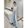 Korean-Style Lace Hollow Knitted Cardigan for Women - Vintage Versatile Long Vest Top for Vacation and Everyday Wear