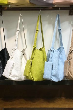 Korean Style Large Capacity Casual Soft Leather Tote Bag for Spring Summer - Versatile Commuter Shoulder Crossbody Bag