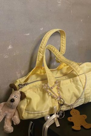 Korean-Style Large-Capacity Casual Travel Bag, Versatile Cylindrical Handbag for Shoulder and Underarm Use