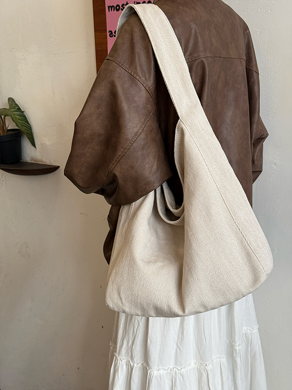 Korean Style Large-Capacity Denim Canvas Commuting Shoulder Bag - Versatile Lazy Wind Tote for Everyday Use Korean Style Large-Capacity Denim Canvas Commuting Shoulder Bag - Versatile Lazy Wind Tote for Everyday Use