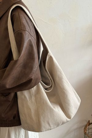 Korean Style Large-Capacity Denim Canvas Commuting Shoulder Bag - Versatile Lazy Wind Tote for Everyday Use