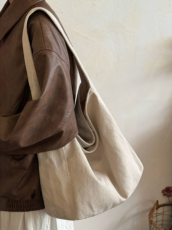 Korean Style Large-Capacity Denim Canvas Commuting Shoulder Bag - Versatile Lazy Wind Tote for Everyday Use Korean Style Large-Capacity Denim Canvas Commuting Shoulder Bag - Versatile Lazy Wind Tote for Everyday Use