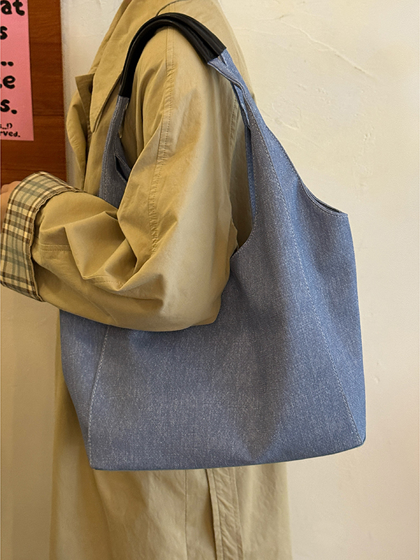 Korean Style Large Capacity Denim Tote Bag for Women - Trendy Shoulder Underarm Bag for Students and Commuters Korean Style Large Capacity Denim Tote Bag for Women - Trendy Shoulder Underarm Bag for Students and Commuters