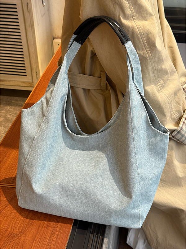 Korean Style Large Capacity Denim Tote Bag for Women - Trendy Shoulder Underarm Bag for Students and Commuters Korean Style Large Capacity Denim Tote Bag for Women - Trendy Shoulder Underarm Bag for Students and Commuters