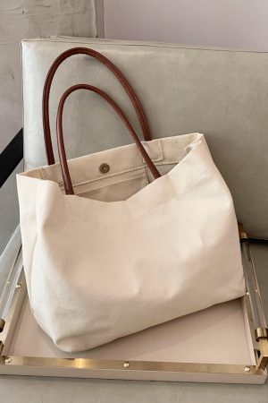 Korean-Style Large Capacity Eco-Friendly Canvas Shoulder Bag - Artistic Handheld Backpack for Women