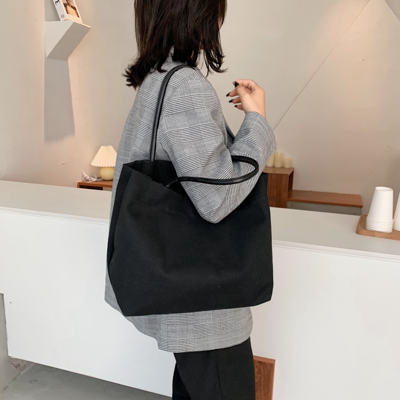 Korean-Style Large Capacity Eco-Friendly Canvas Shoulder Bag - Artistic Handheld Backpack for Women Korean-Style Large Capacity Eco-Friendly Canvas Shoulder Bag - Artistic Handheld Backpack for Women