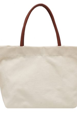 Korean-Style Large Capacity Eco-Friendly Canvas Shoulder Bag - Artistic Handheld Backpack for Women