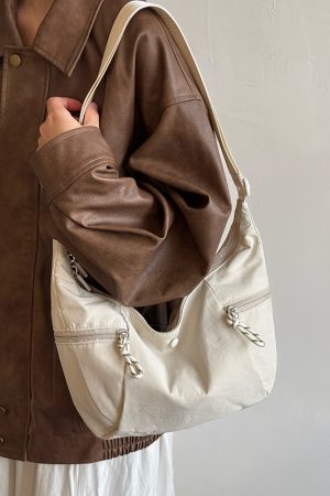 Korean Style Large-Capacity Nylon Tote Bag for Women - 2025 High-End Shoulder Crossbody Bag