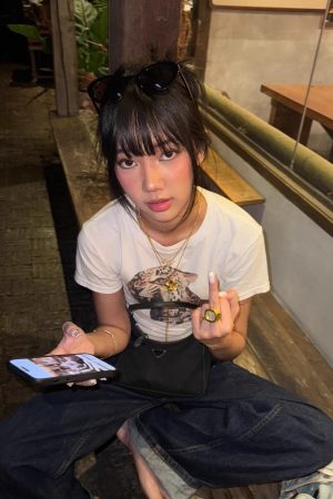 Korean Style Leopard Print Fitted Cotton Short Sleeve T-Shirt for Women - High Elastic Slim Fit, 25SS Trendy Fashion Essential