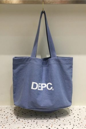 Korean Style Letter Canvas Tote Bag - Large Capacity Casual Shoulder Bag for Everyday Use