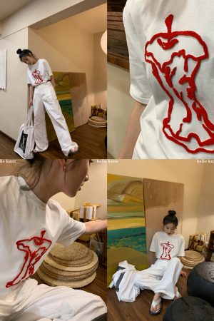 Korean Style Loose Fit Short Sleeve T-Shirt for Women - Summer 2025 Pure Cotton Round Neck Casual Top