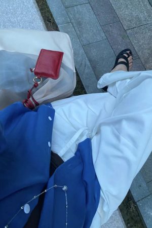 Korean-Style Mini Coin Purse 2025 - Versatile Red Square Neck-Hanging Card Holder Bag with Niche Design