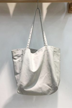 Korean Style Minimalist Large Capacity Canvas Tote Bag - Casual Shopping Shoulder Bag for Students, Ins Wind Lazy Aesthetic