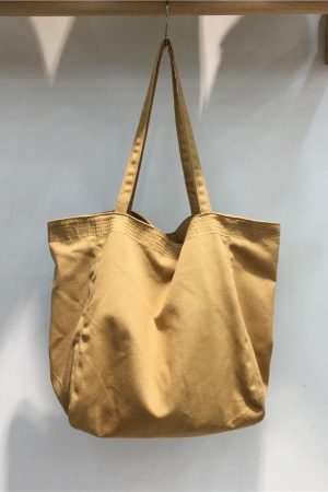 Korean Style Minimalist Large Capacity Canvas Tote Bag - Casual Shopping Shoulder Bag for Students, Ins Wind Lazy Aesthetic