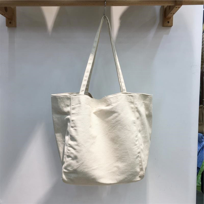 Korean Style Minimalist Large Capacity Canvas Tote Bag - Casual Shopping Shoulder Bag for Students, Ins Wind Lazy Aesthetic Korean Style Minimalist Large Capacity Canvas Tote Bag - Casual Shopping Shoulder Bag for Students, Ins Wind Lazy Aesthetic