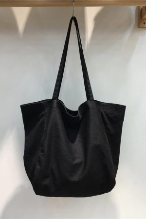 Korean Style Minimalist Large Capacity Canvas Tote Bag - Casual Shopping Shoulder Bag for Students, Ins Wind Lazy Aesthetic