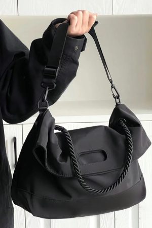 Korean Style Nylon Shoulder Bag for Women, Versatile Large Capacity Tote for Commuting, Classes, and Everyday Use
