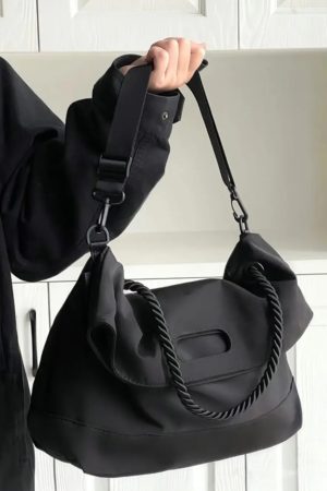 Korean Style Nylon Shoulder Bag for Women, Versatile Large Capacity Tote for Commuting, Classes, and Everyday Use