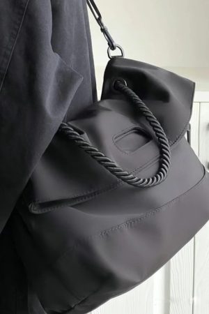 Korean Style Nylon Shoulder Bag for Women, Versatile Large Capacity Tote for Commuting, Classes, and Everyday Use