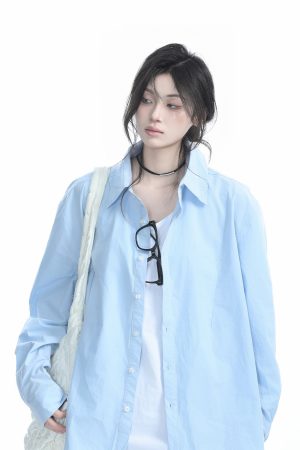 Korean Style Oversized Black Long Sleeve Shirt for Women - High-End Casual Autumn Top with Sit and Eat Until the Mountains Are Empty Design