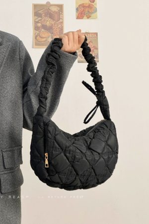 Korean-Style Pleated Dumpling Bag for Women, Large Capacity Lightweight Cloud Underarm Crossbody Bag
