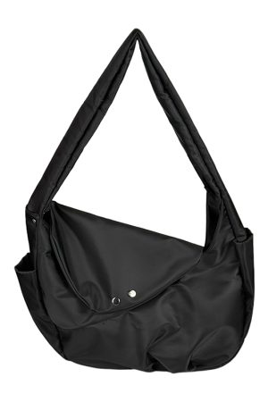 Korean-Style Retro Nylon Tote Bag, Large Capacity Messenger Bag for Commuting - Unisex Design, 2025 Trend