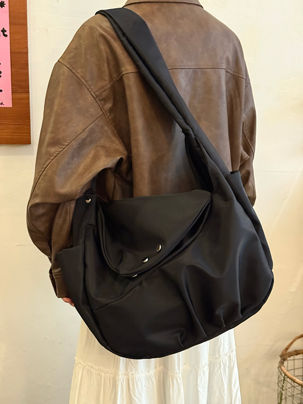 Korean-Style Retro Nylon Tote Bag, Large Capacity Messenger Bag for Commuting - Unisex Design, 2025 Trend Korean-Style Retro Nylon Tote Bag, Large Capacity Messenger Bag for Commuting - Unisex Design, 2025 Trend