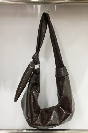 Korean-Style Retro Soft Leather Dumpling Bag - Large Capacity, Wrinkled Design, Casual Versatile Shoulder & Crossbody Bag