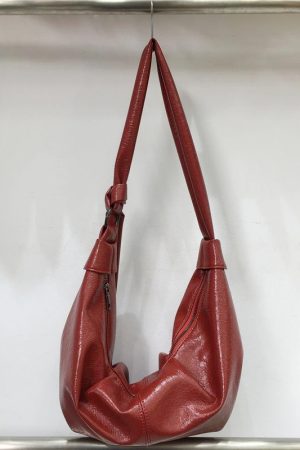 Korean-Style Retro Soft Leather Dumpling Bag - Large Capacity, Wrinkled Design, Casual Versatile Shoulder & Crossbody Bag