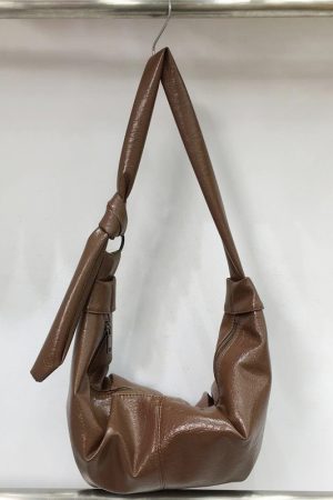 Korean-Style Retro Soft Leather Dumpling Bag - Large Capacity, Wrinkled Design, Casual Versatile Shoulder & Crossbody Bag