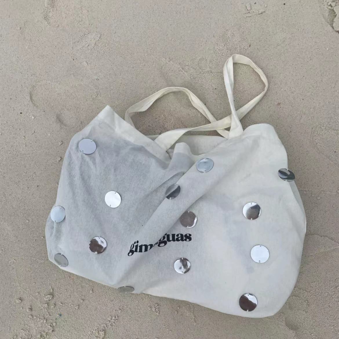 Korean Style Sequined Letter Canvas Tote Bag - Large Capacity Fashionable Shoulder Handbag for Everyday Commuting Korean Style Sequined Letter Canvas Tote Bag - Large Capacity Fashionable Shoulder Handbag for Everyday Commuting