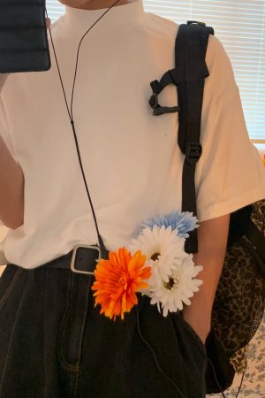 Korean Style Small High Neck Solid Color T-Shirt - Trendy Summer Layering Short Sleeve Tee for a Minimalist Look