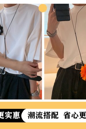 Korean Style Small High Neck Solid Color T-Shirt - Trendy Summer Layering Short Sleeve Tee for a Minimalist Look