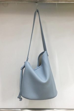 Korean Style Soft Leather Adjustable Underarm Crossbody Bucket Bag - Stylish Pull-Out Design, Trendy Niche Fashion Accessory