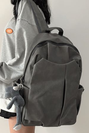 Korean-Style Soft Leather Laptop Backpack for Men & Women, Large Capacity Dual-Use High-End Student Book Bag