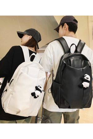 Korean-Style Soft Leather Laptop Backpack for Men & Women, Large Capacity Dual-Use High-End Student Book Bag