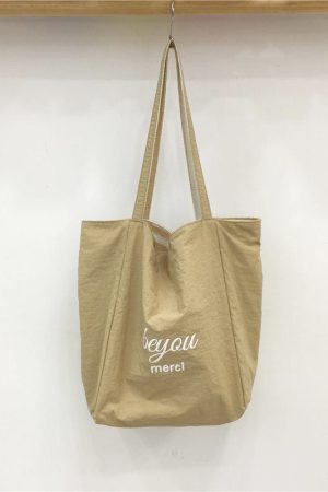 Korean-Style Striped Canvas Tote Bag - Small Double-Sided Two-Way Shoulder Bag for Summer Casual Student Use