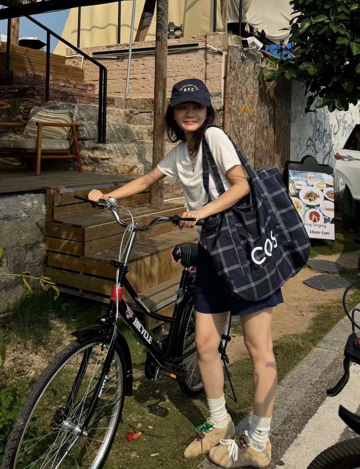 Korean-Style Striped Checkered Canvas Tote Bag, Large Capacity Casual Shoulder Bag for Everyday Use Korean-Style Striped Checkered Canvas Tote Bag, Large Capacity Casual Shoulder Bag for Everyday Use