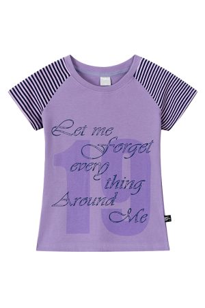 Korean Style Striped T-shirt for Women - Summer Spliced Raglan Sleeve Short Sleeve Top, Trendy Niche Fashion