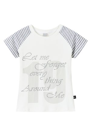 Korean Style Striped T-shirt for Women - Summer Spliced Raglan Sleeve Short Sleeve Top, Trendy Niche Fashion