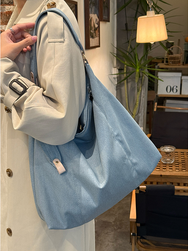 Korean-Style Vintage Large Capacity Denim Tote Bag for Women - 2025 Commuting Shoulder & Niche Crossbody Bag Korean-Style Vintage Large Capacity Denim Tote Bag for Women - 2025 Commuting Shoulder & Niche Crossbody Bag