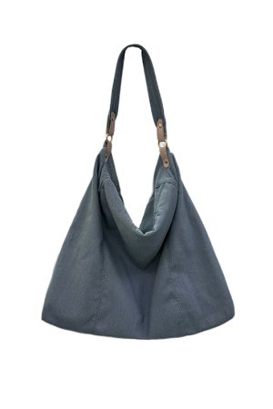 Korean-Style Vintage Large Capacity Denim Tote Bag for Women - 2025 Commuting Shoulder & Niche Crossbody Bag