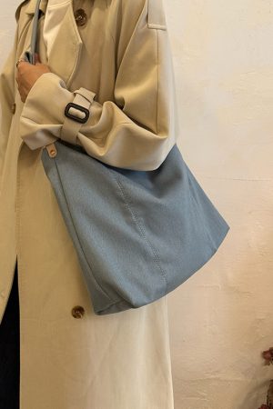 Korean-Style Vintage Large Capacity Denim Tote Bag for Women - 2025 Commuting Shoulder & Niche Crossbody Bag